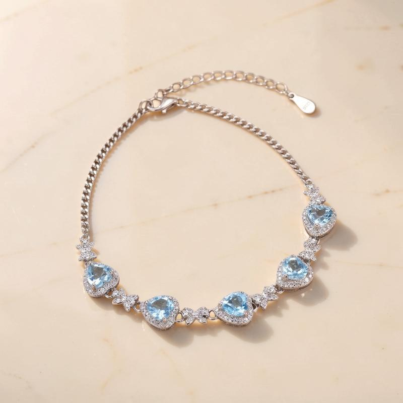 Bracelet Grenat, Améthyste, Citrine, Topaze et Péridot – Aura Envoûtante, Argent