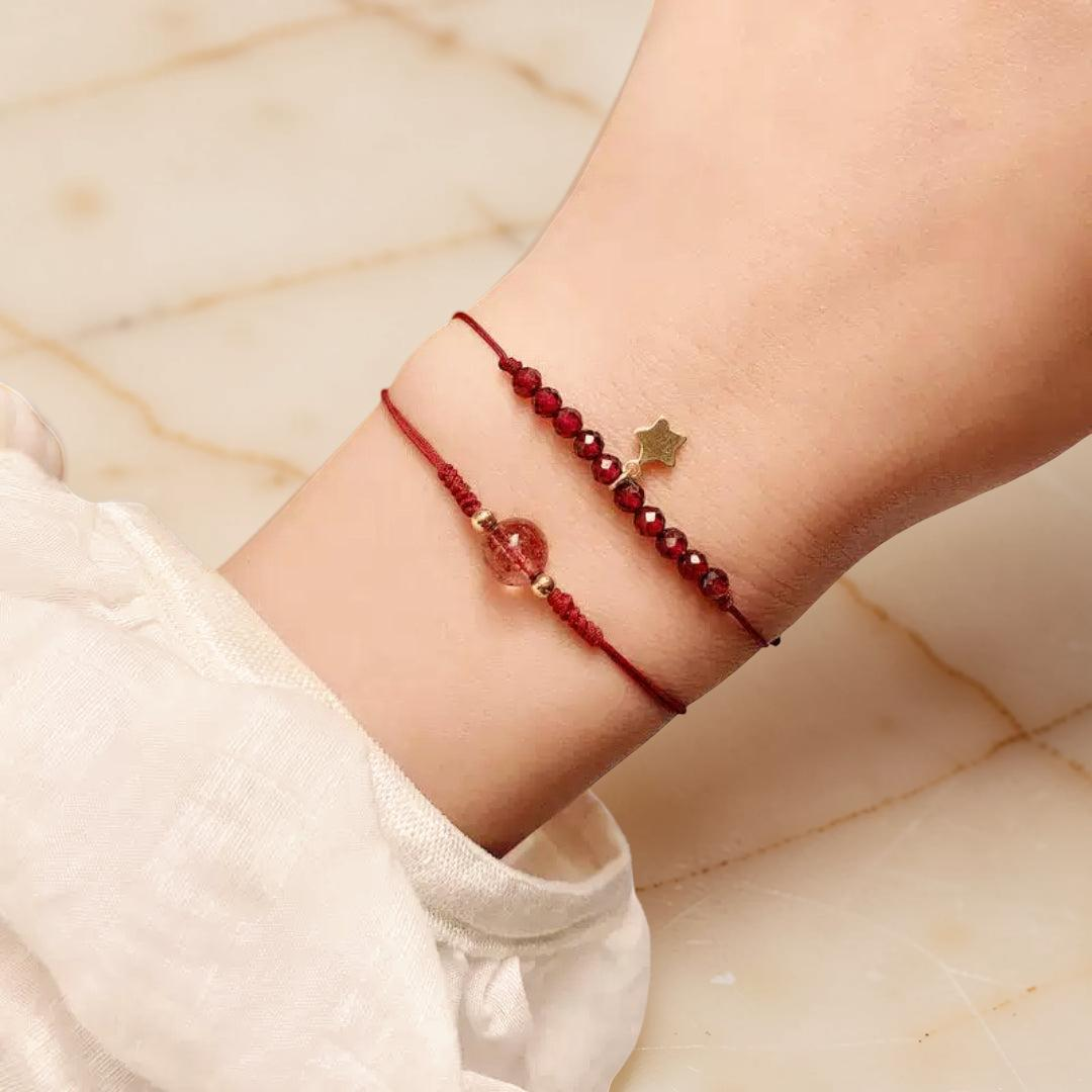 Bracelet Grenat et Quartz Fraise – Harmonie du Destin