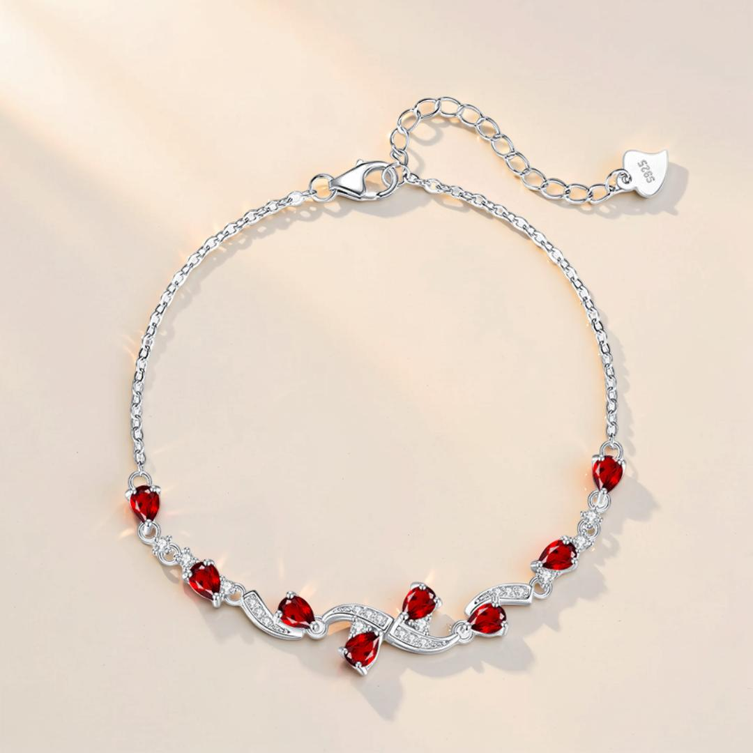 Bracelet Grenat – Vigne Céleste, Argent