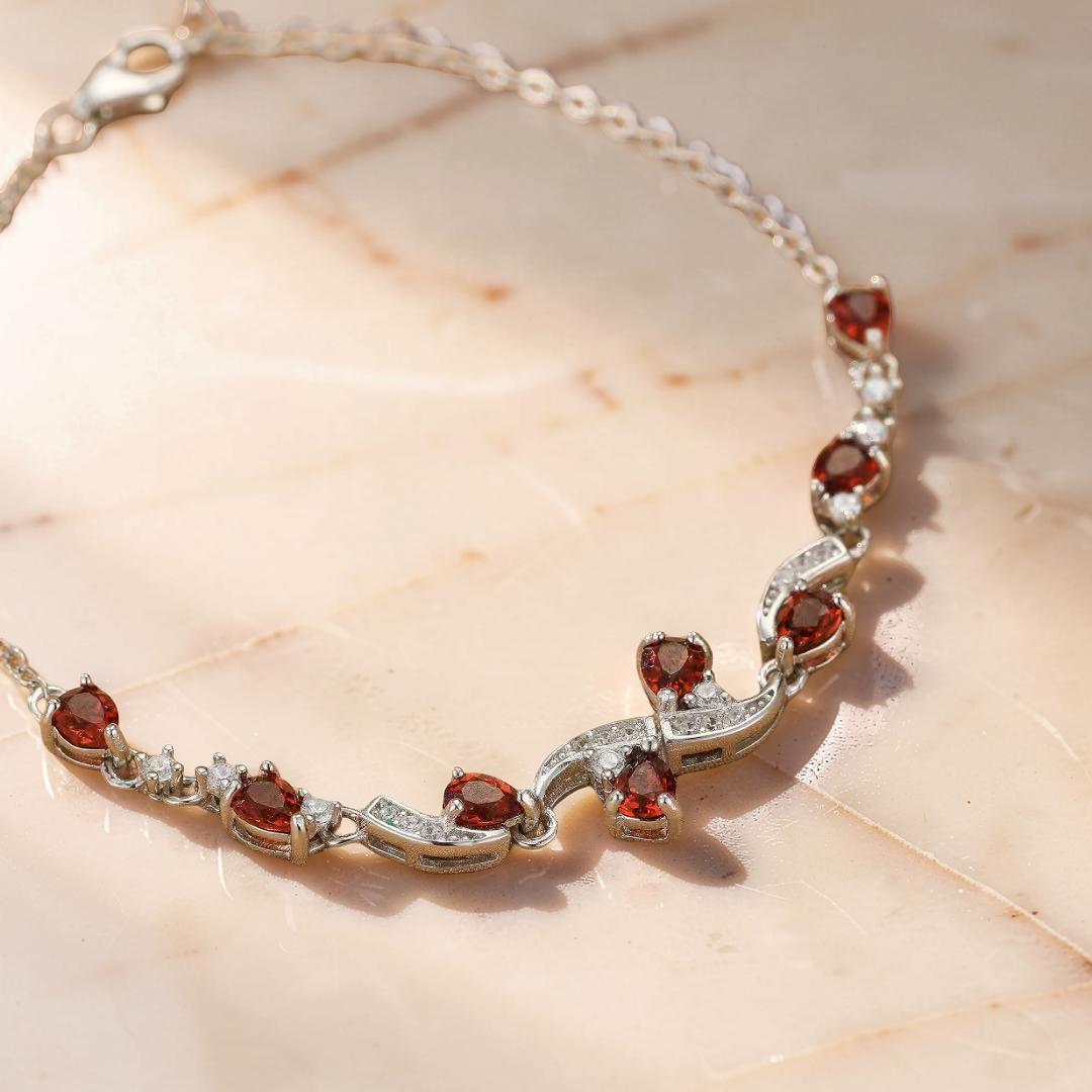 Bracelet Grenat – Vigne Céleste, Argent