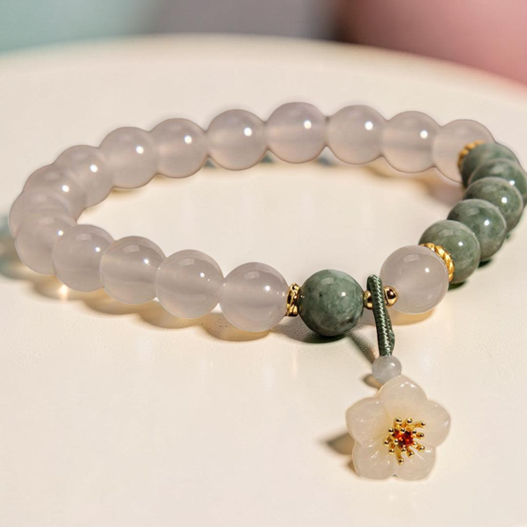 Bracelet Jade et Agate – Douceur Cerise