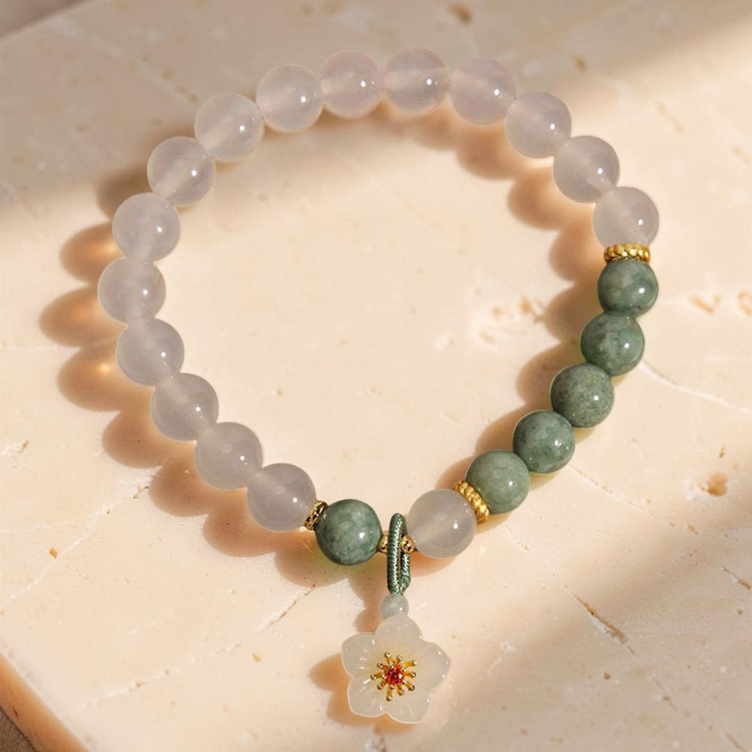 Bracelet Jade et Agate – Douceur Cerise