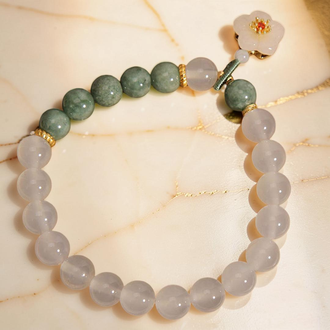 Bracelet Jade et Agate – Douceur Cerise
