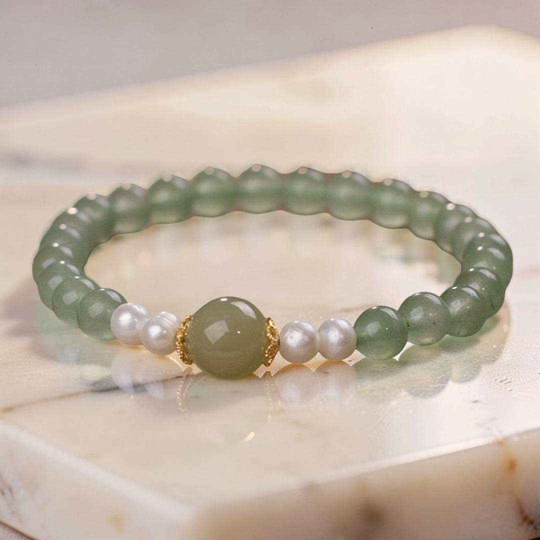Bracelet Jade et Perle – Harmonie Éternelle
