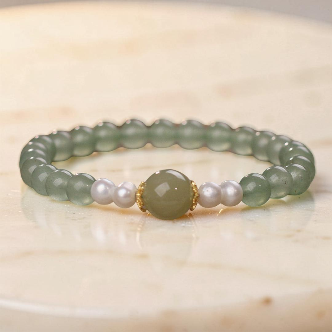 Bracelet Jade et Perle – Harmonie Éternelle