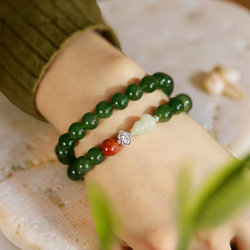 Bracelet Jade – Lotus Sérénité
