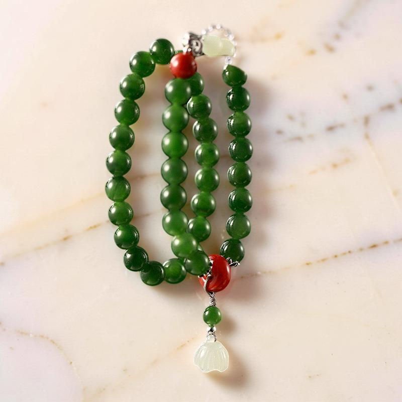 Bracelet Jade – Lotus Sérénité