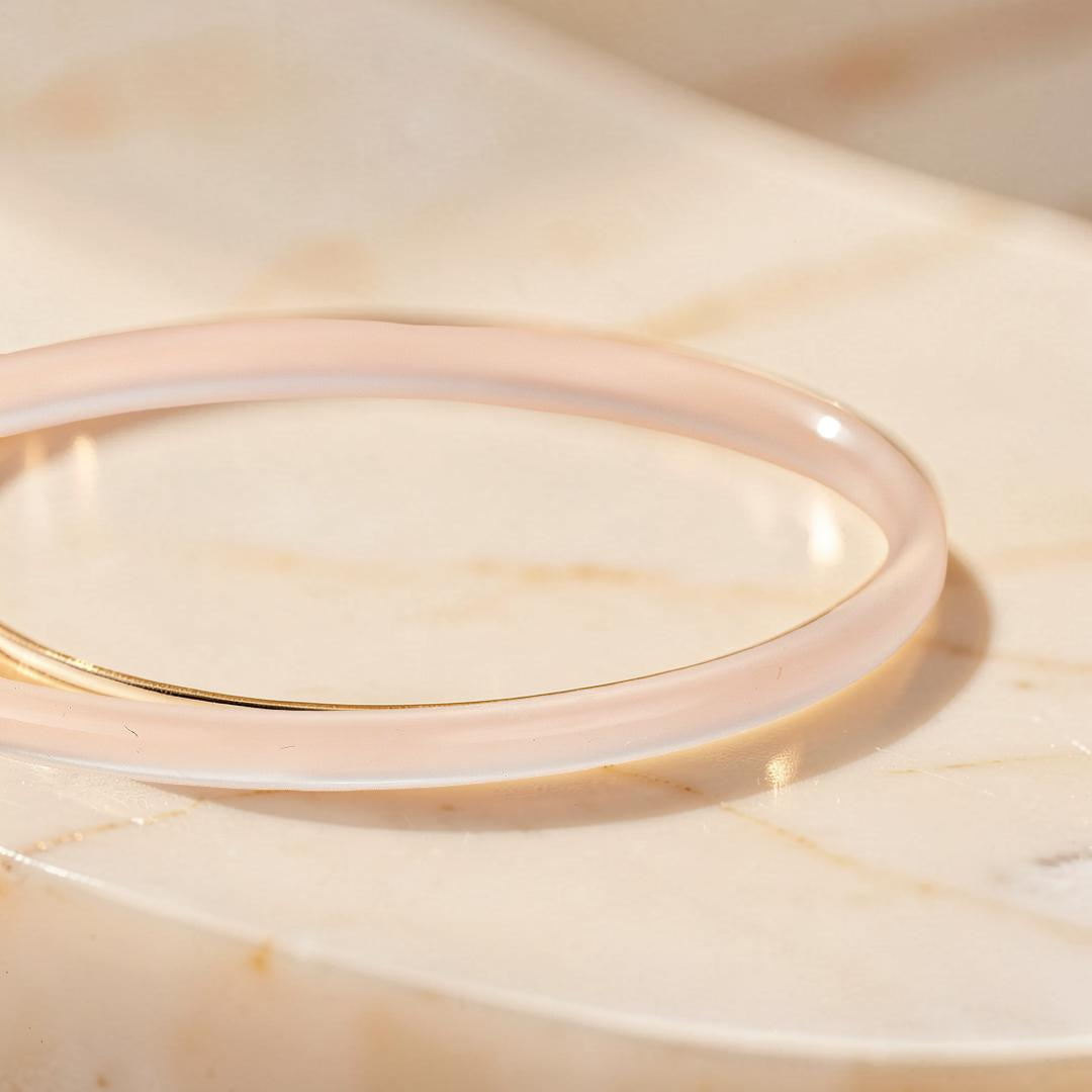 Bracelet Jonc Calcédoine – Clarté Minérale