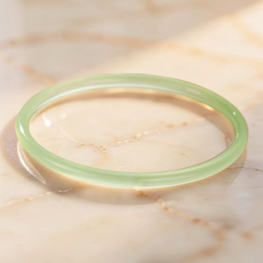 Bracelet Jonc Calcédoine – Clarté Minérale