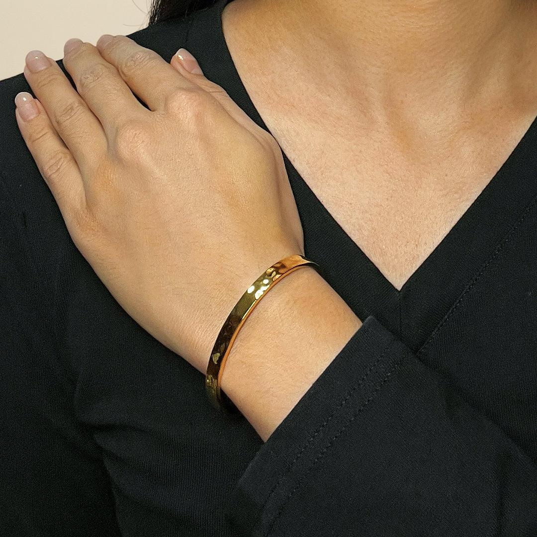 Bracelet Jonc – Éclat Solaire, Acier Inoxydable