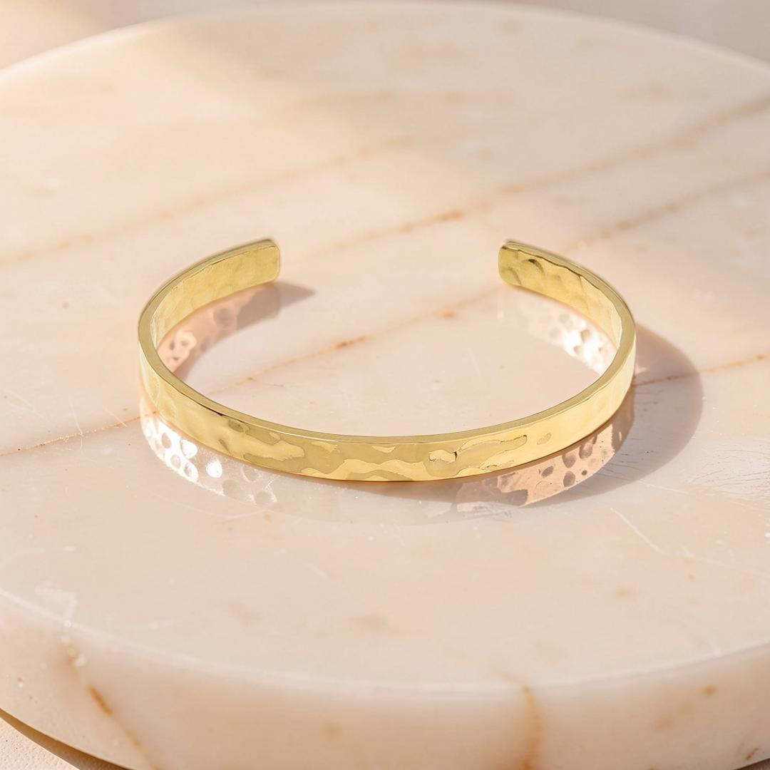 Bracelet Jonc – Éclat Solaire, Acier Inoxydable