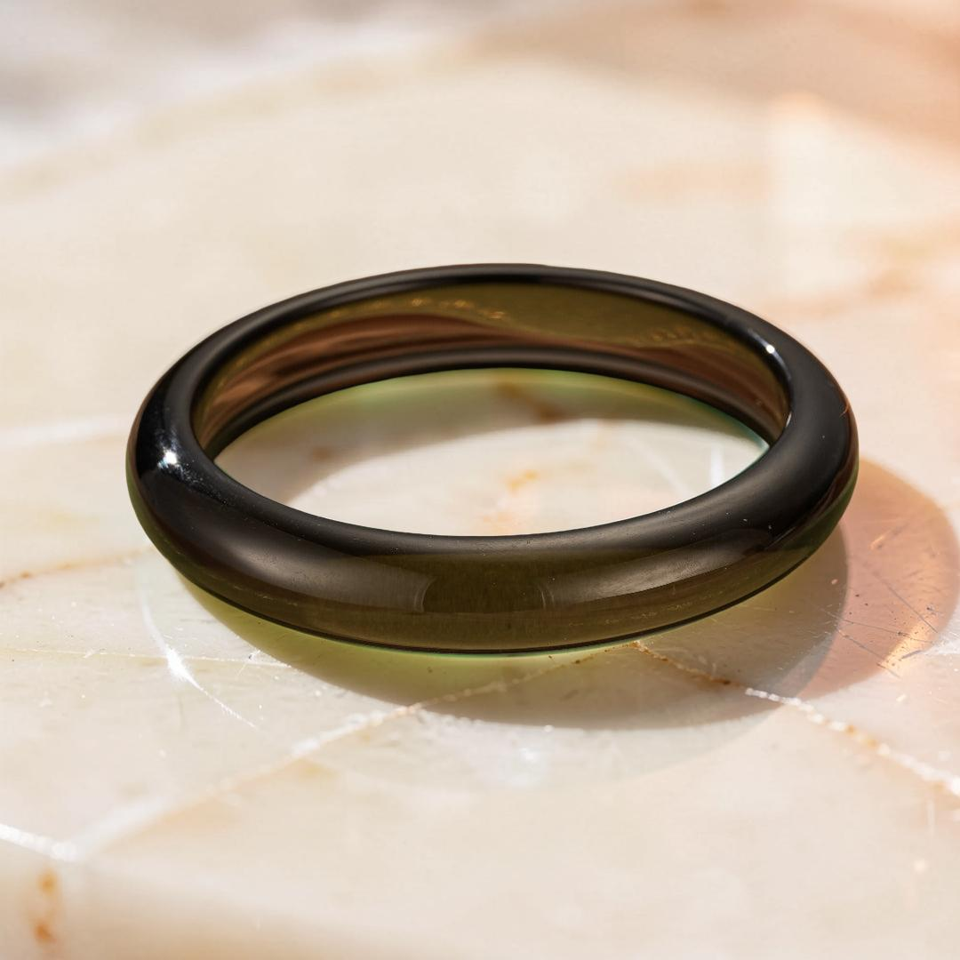 Bracelet Jonc Obsidienne – Force Silencieuse
