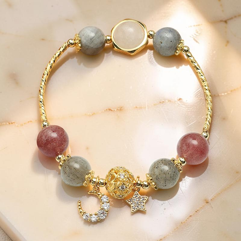Bracelet Labradorite et Quartz Fraise – Apaisement
