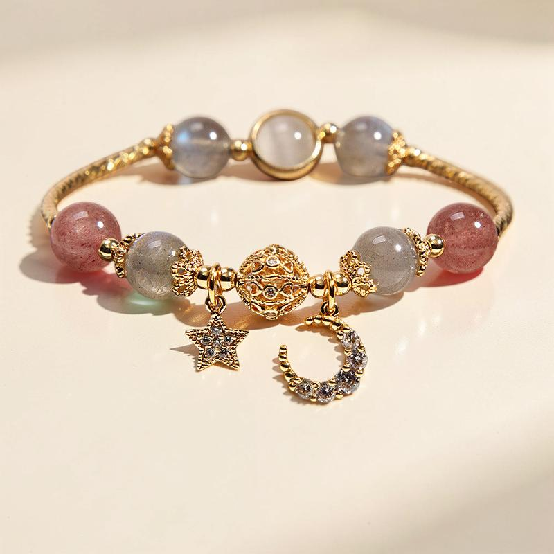 Bracelet Labradorite et Quartz Fraise – Apaisement