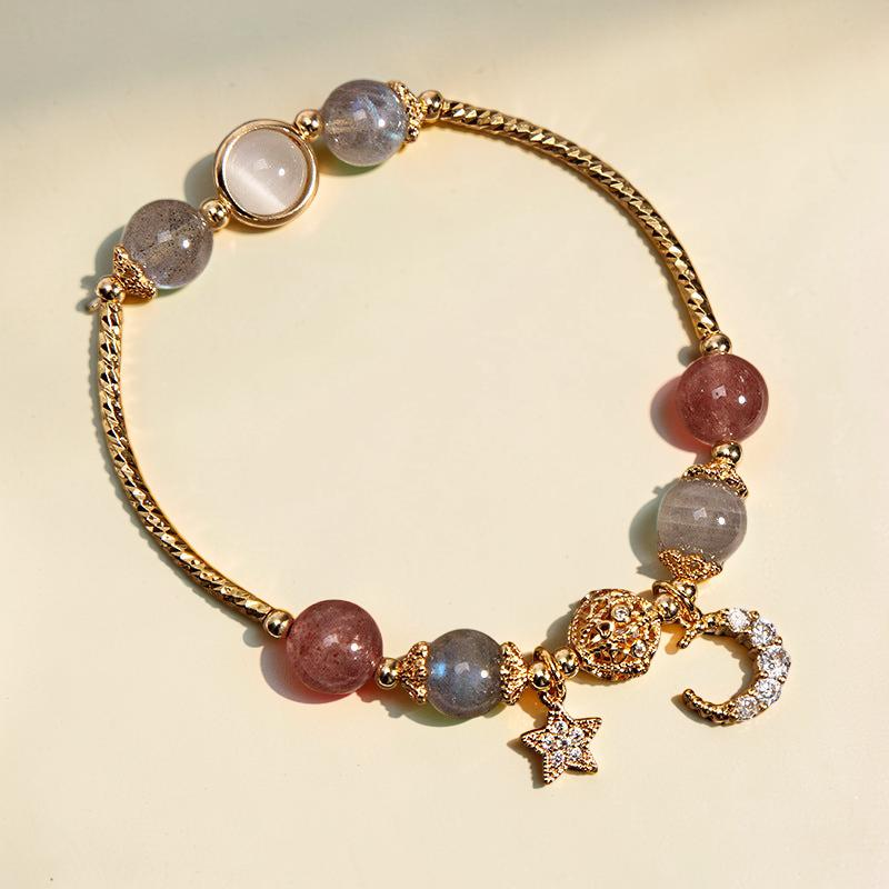 Bracelet Labradorite et Quartz Fraise – Apaisement