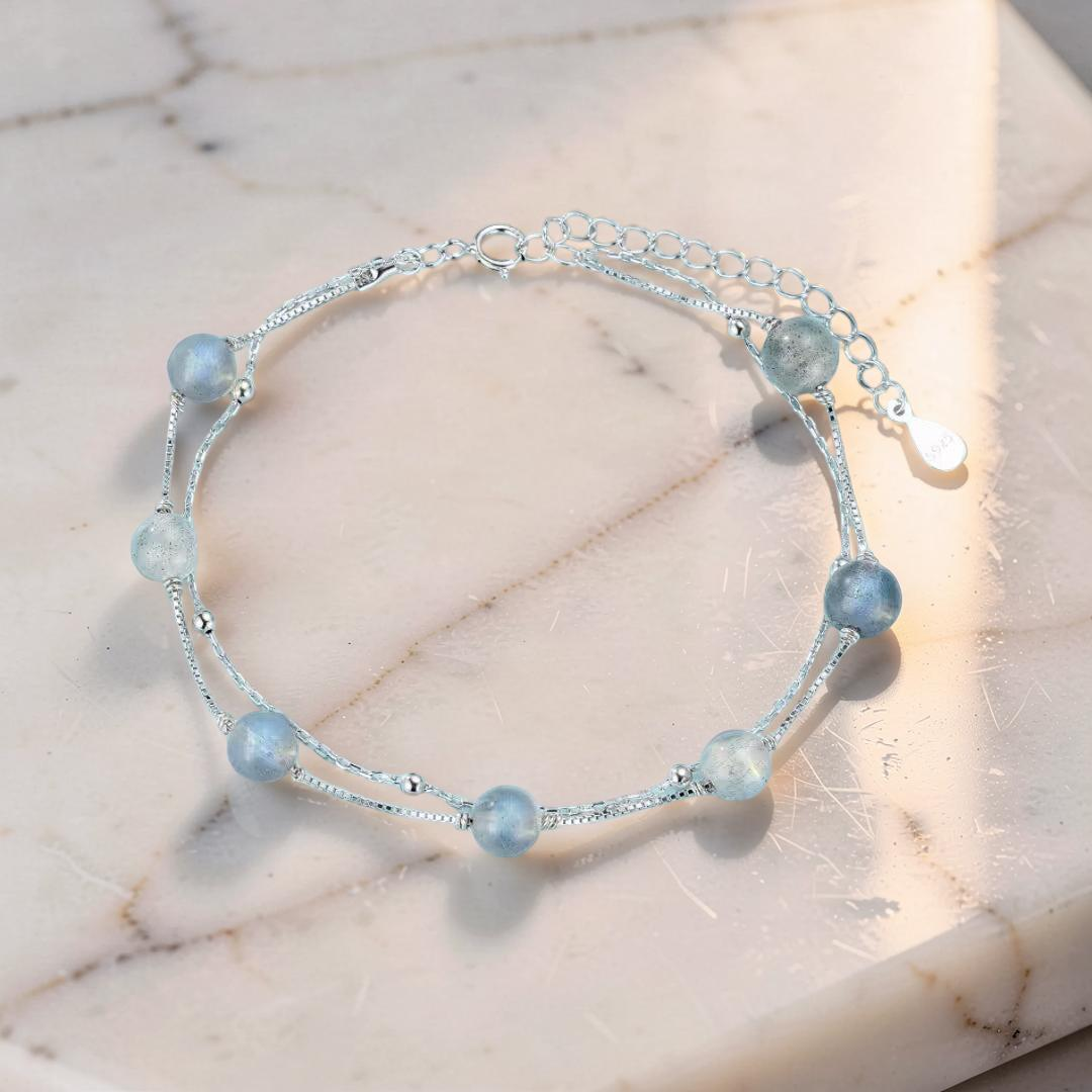 Bracelet Labradorite – Ombre et Lumière, Argent