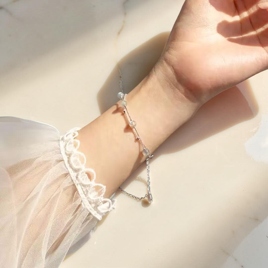 Bracelet Labradorite – Ombre et Lumière, Argent