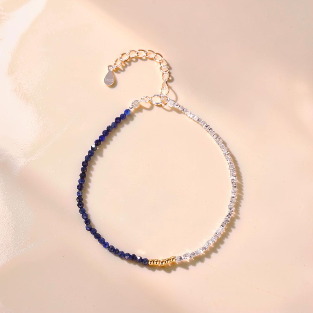 Bracelet Lapis Lazuli – Équilibre Lumineux, Argent