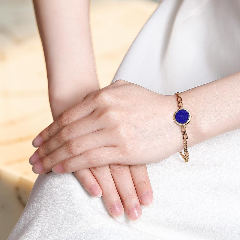 Bracelet Lapis Lazuli – Mandala, Argent Plaqué Or