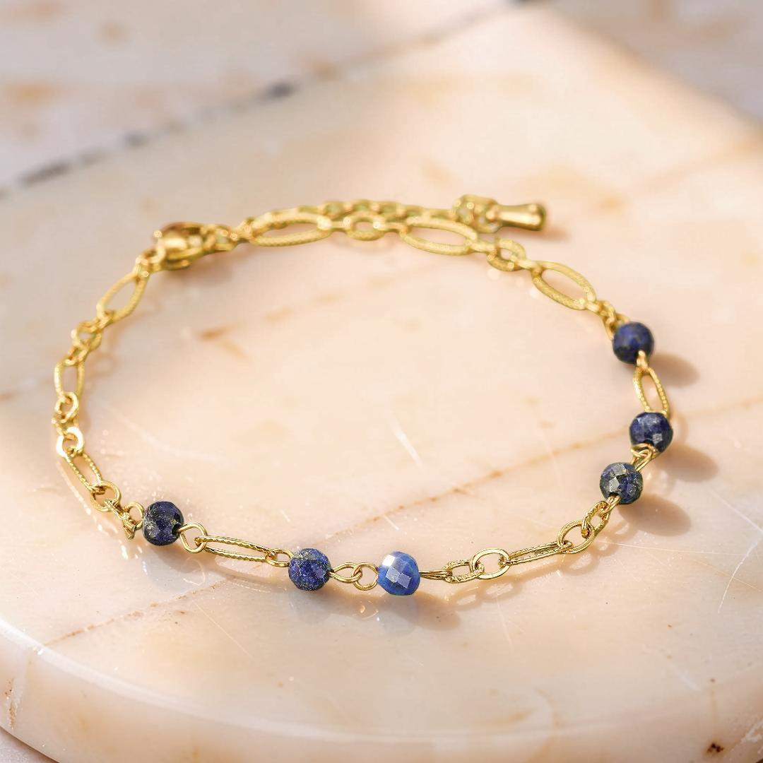Bracelet Lapis-Lazuli – Sérénité Dorée