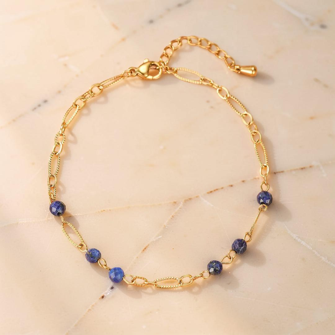 Bracelet Lapis-Lazuli – Sérénité Dorée