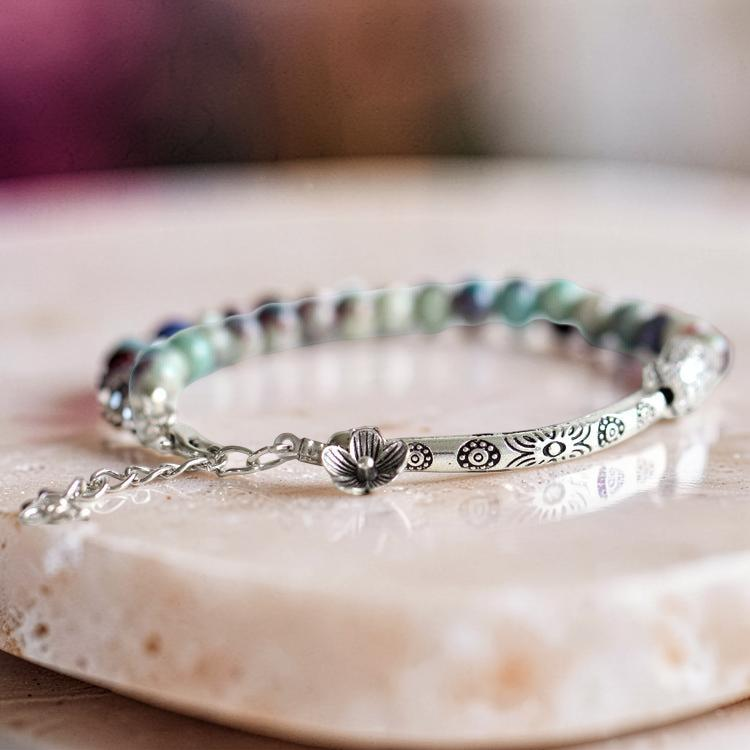 Bracelet Lotus Jaspe - Sagesse