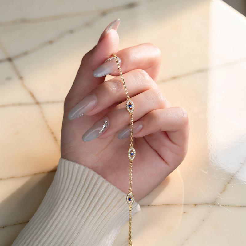 Bracelet Mauvais Œil – Bouclier d'Énergie, Argent Plaqué Or