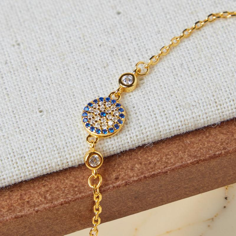 Bracelet Mauvais Œil – Éclat, Argent Plaqué Or