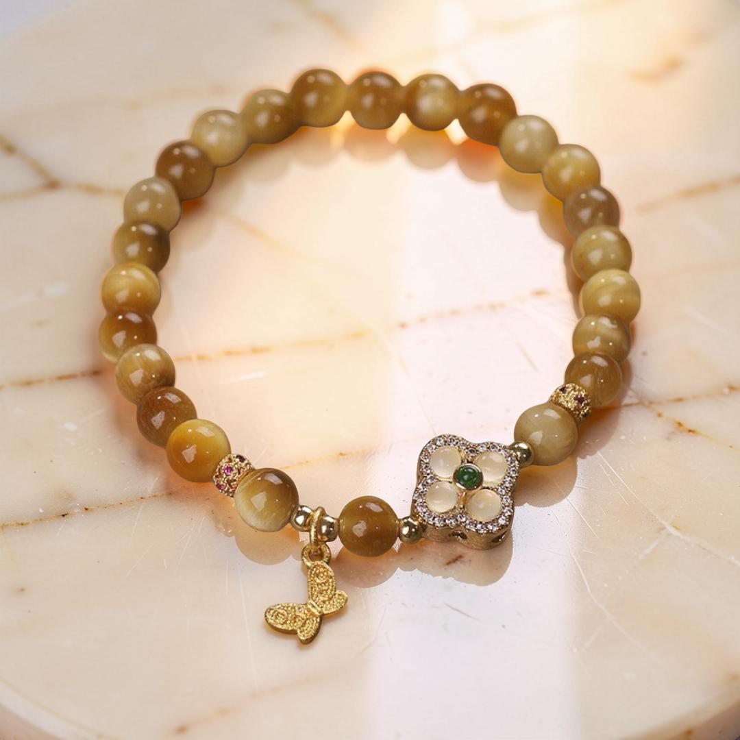 Bracelet Œil de Tigre – Chance Papillon