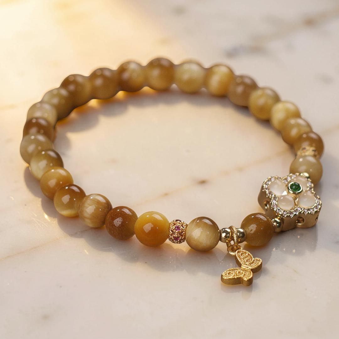 Bracelet Œil de Tigre – Chance Papillon