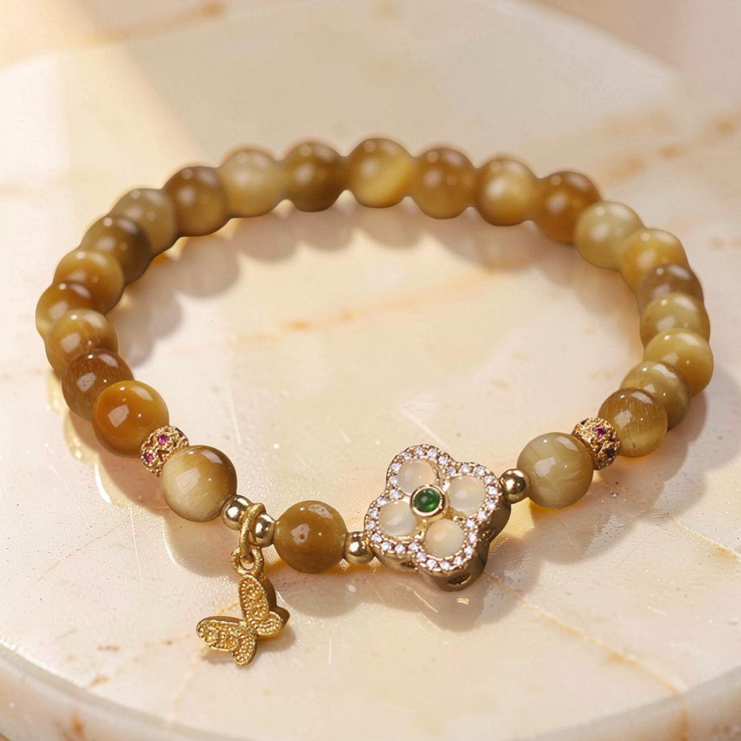 Bracelet Œil de Tigre – Chance Papillon