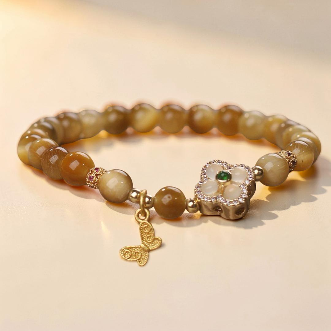 Bracelet Œil de Tigre – Chance Papillon