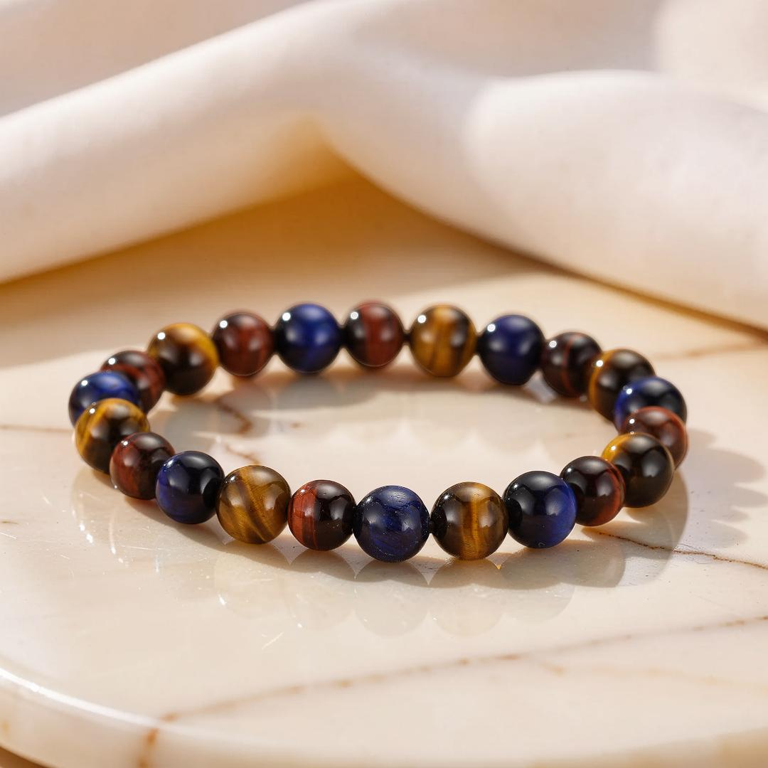 Bracelet Œil de Tigre Multicolore – Équilibre Intérieur