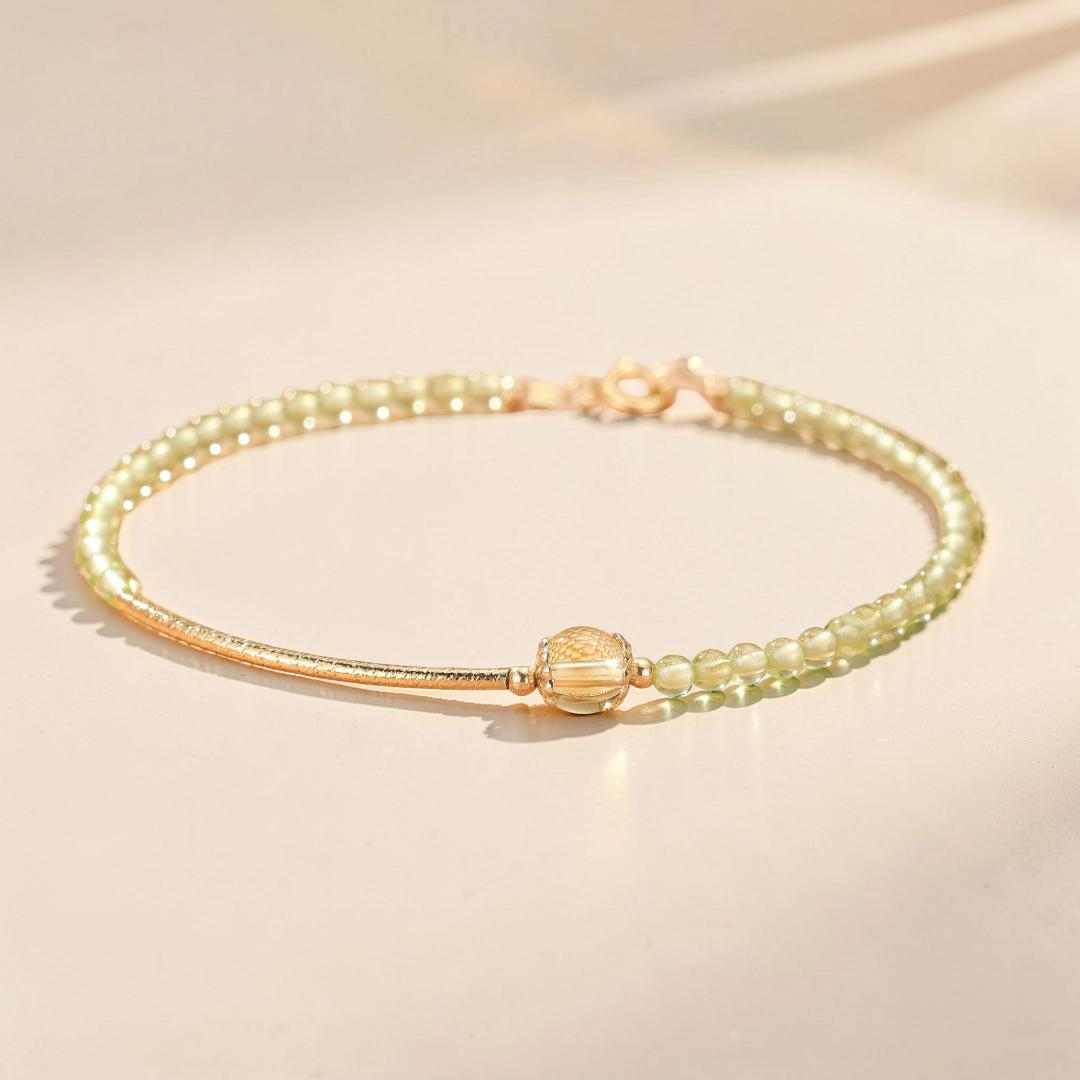 Bracelet Péridot et Citrine – Lumière de Nature