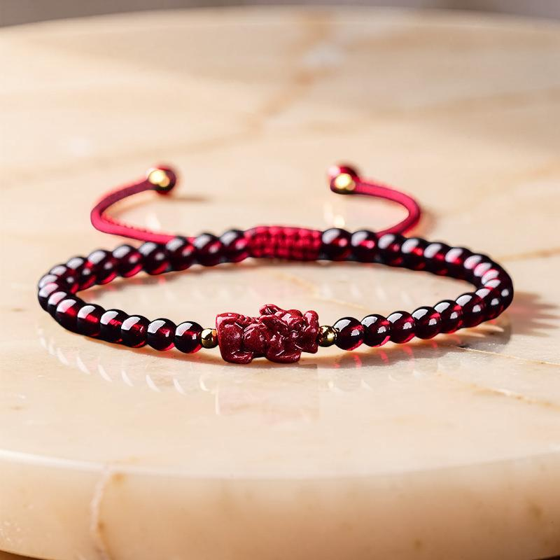 Bracelet Pi Xiu en Cinabre et Grenat – Richesse