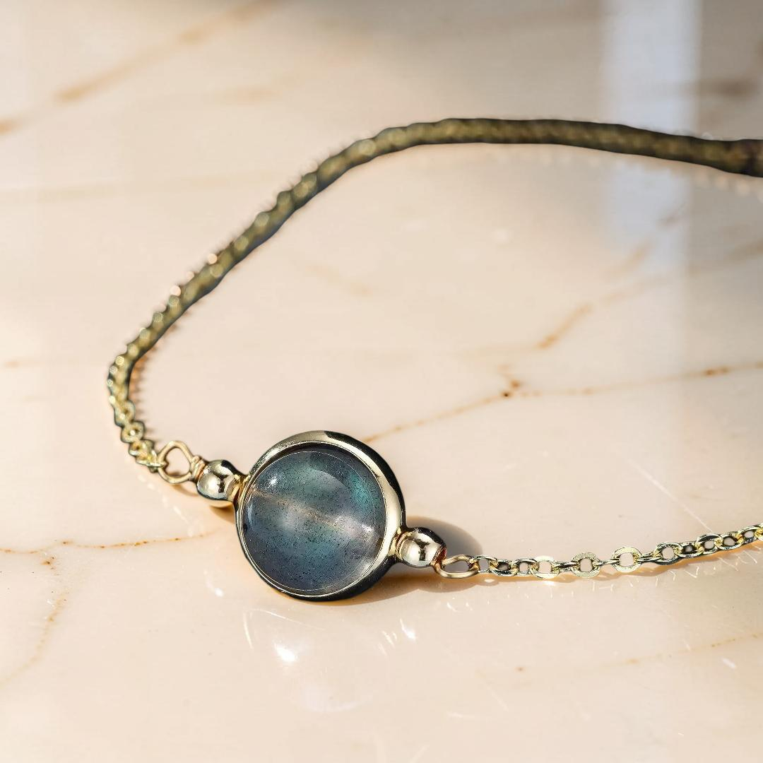 Bracelet Pierre de Lune Bleue – Clair de Rêve
