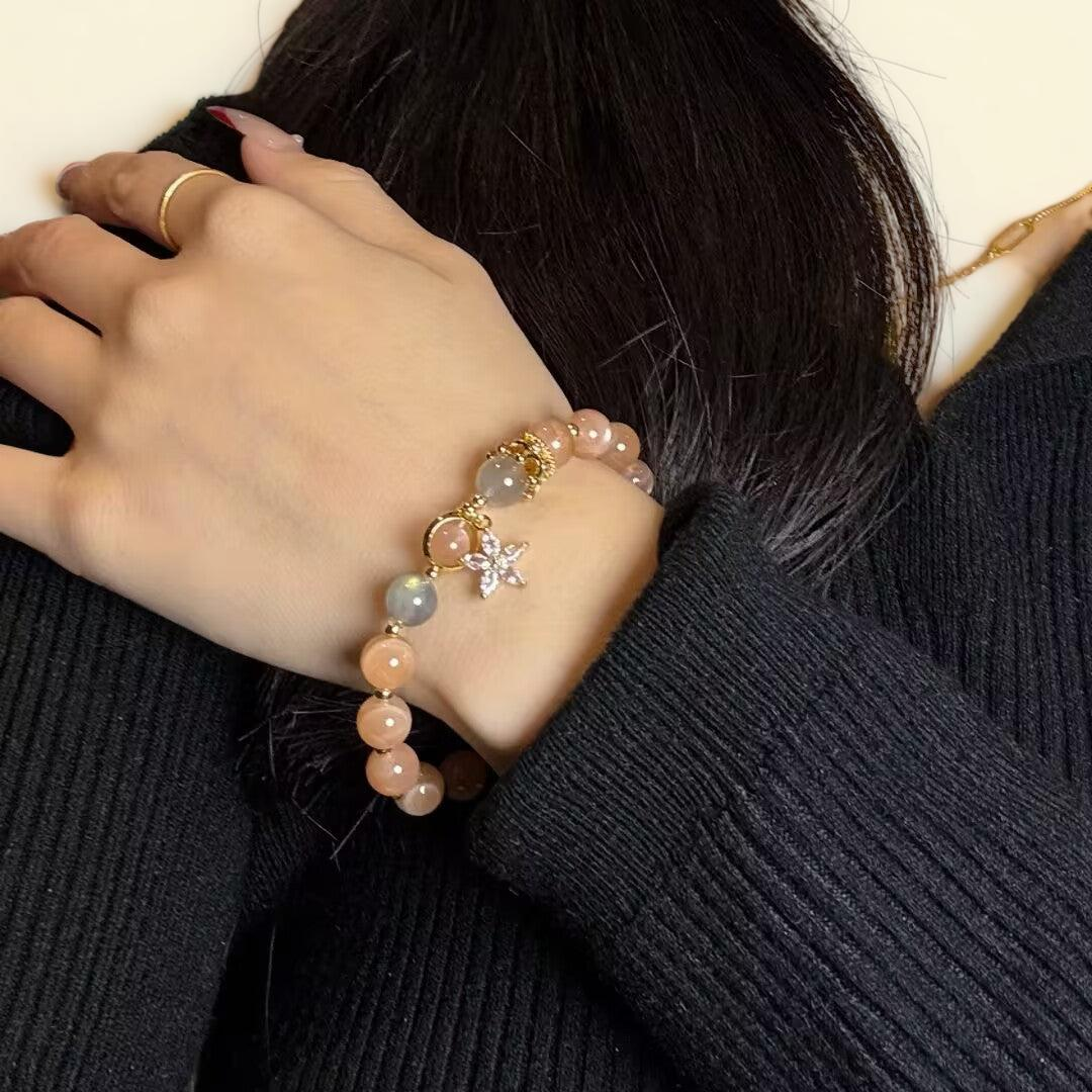 Bracelet Pierre de Soleil et Labradorite – Couronne Fleurie