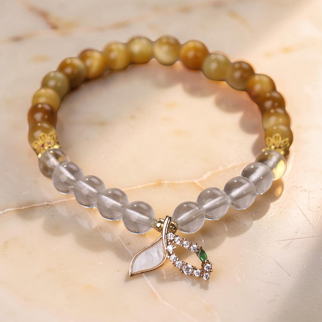 Bracelet Quartz Clair et Œil de Tigre – Éclat Sirène