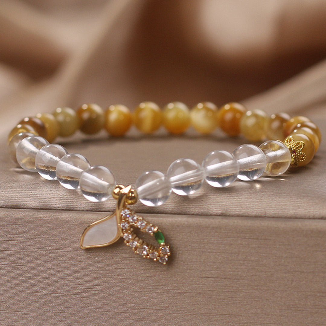 Bracelet Quartz Clair et Œil de Tigre – Éclat Sirène