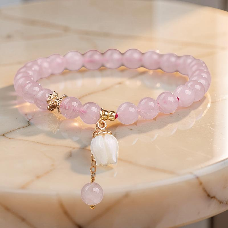 Bracelet Quartz Rose – Douceur de Tulipe