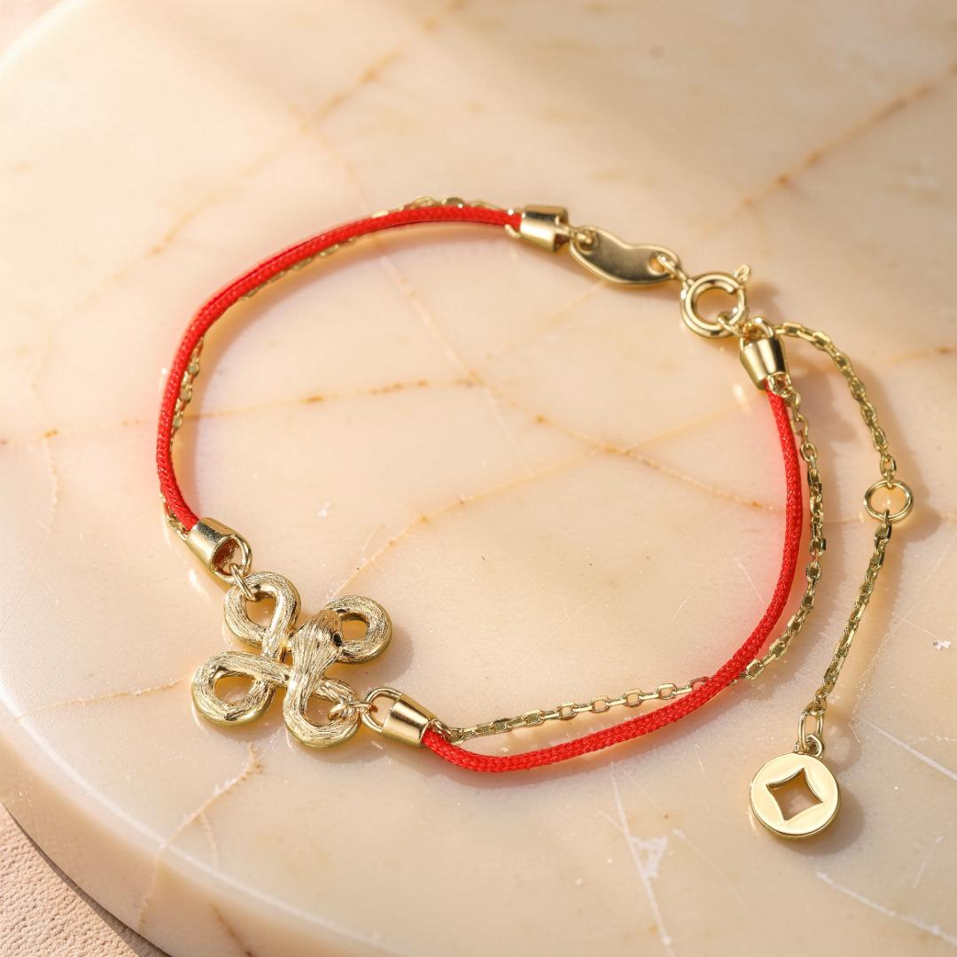 Bracelet Serpent Fil Rouge – Lien Sacré, Argent Plaqué Or