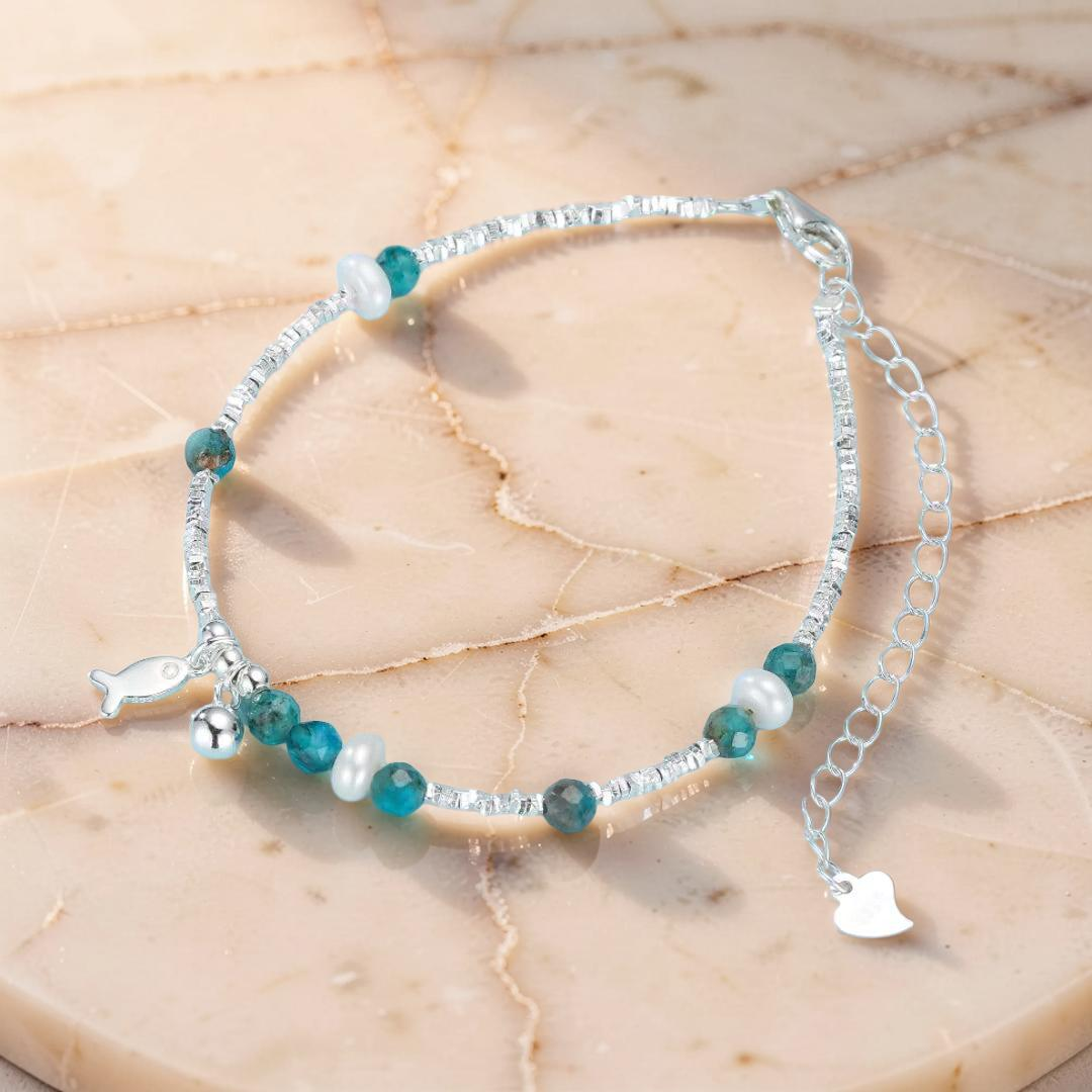 Bracelet Topaze – Poisson d’Azur, Argent 925