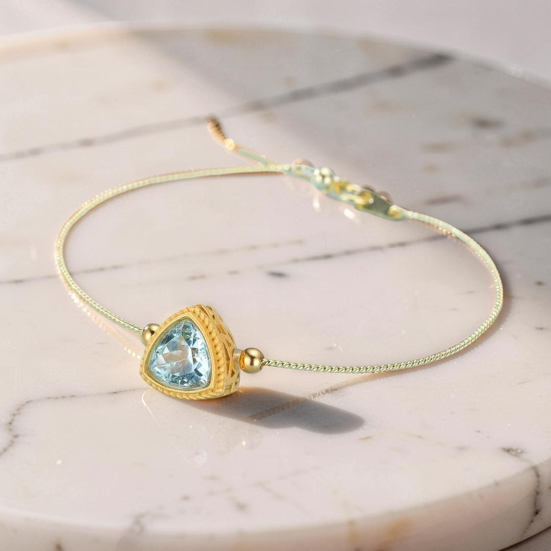 Bracelet Topaze – Trilogie Céleste, Argent Plaqué Or