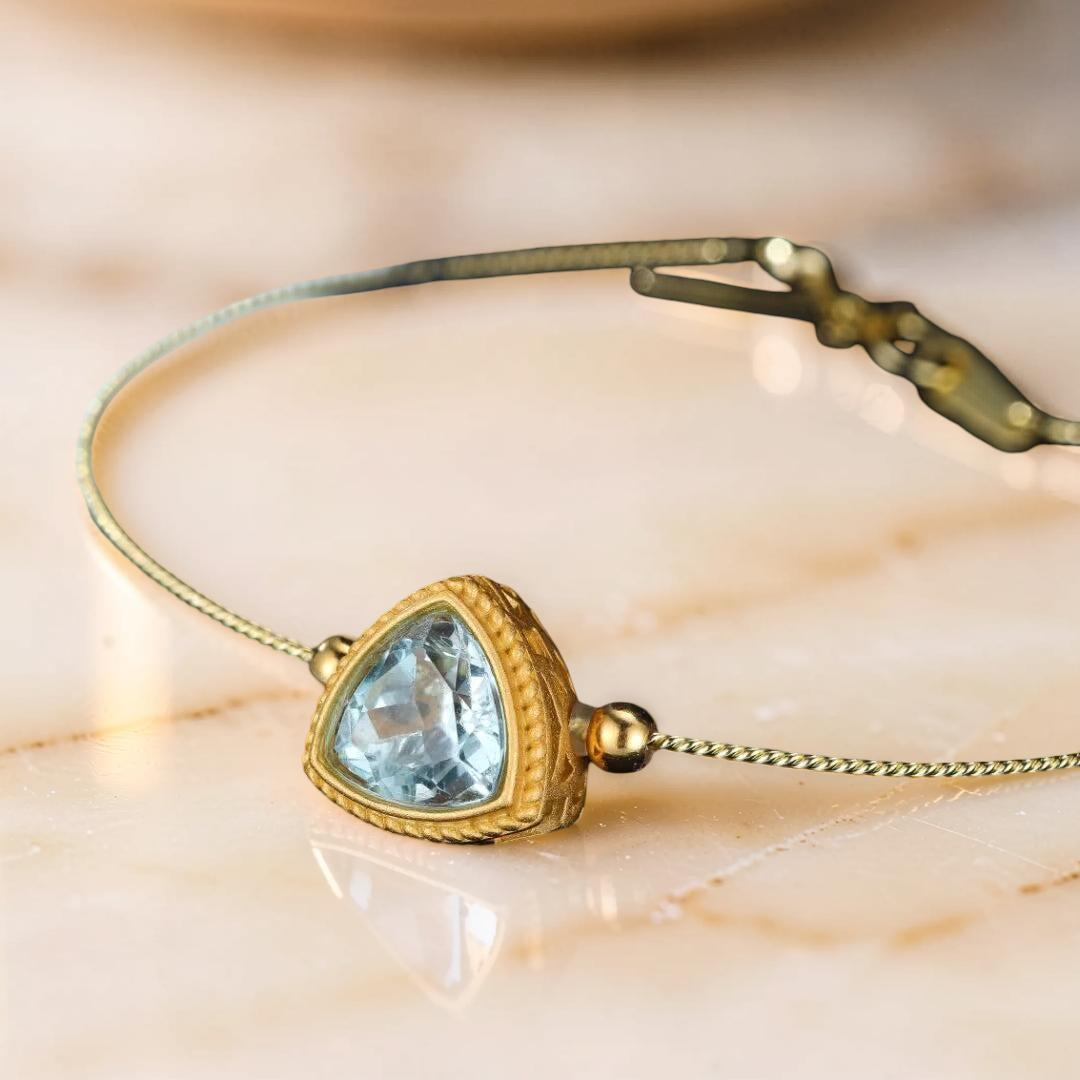 Bracelet Topaze – Trilogie Céleste, Argent Plaqué Or
