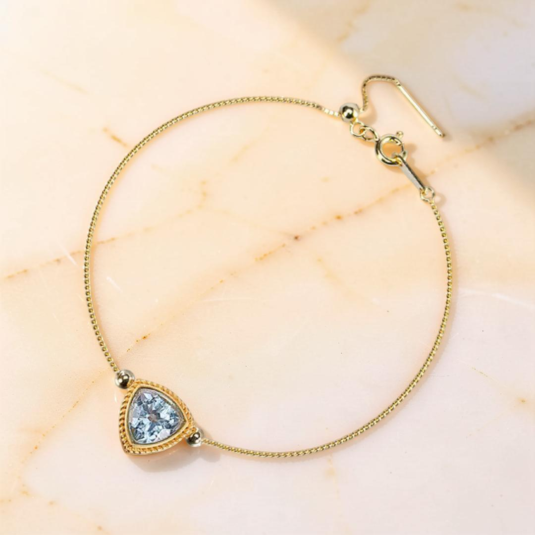 Bracelet Topaze – Trilogie Céleste, Argent Plaqué Or