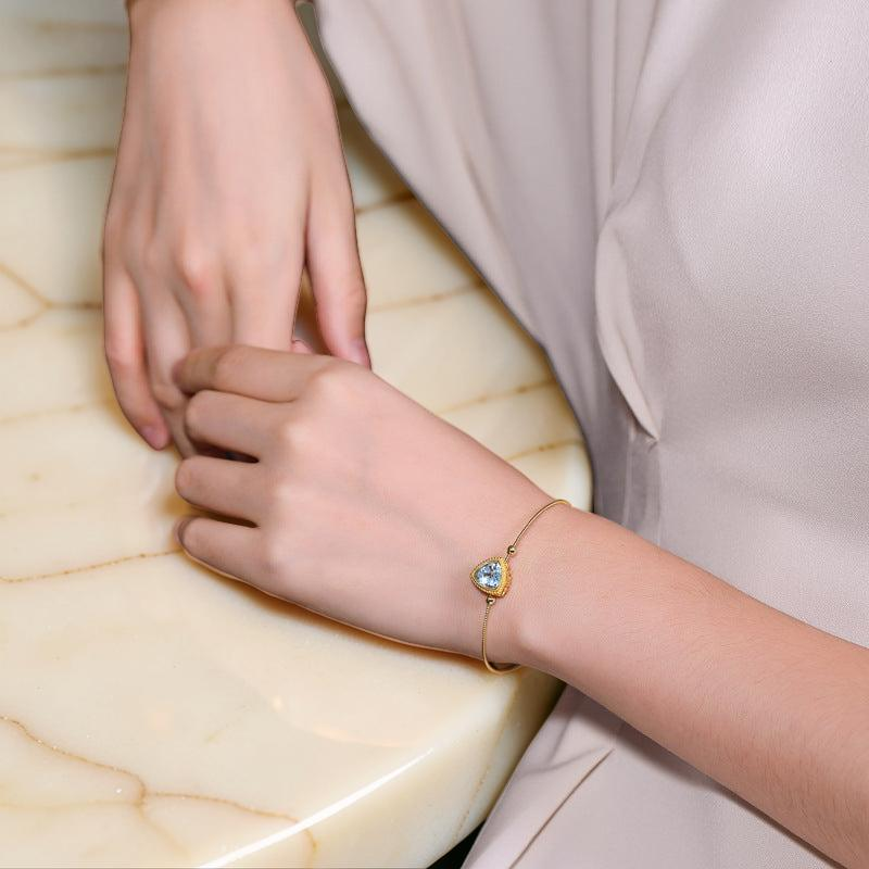 Bracelet Topaze – Trilogie Céleste, Argent Plaqué Or