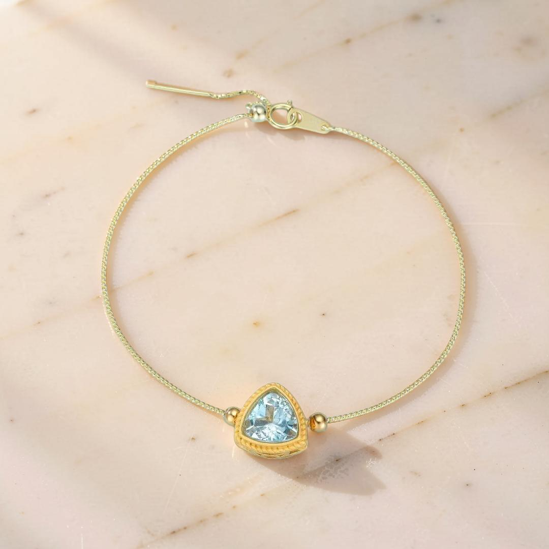 Bracelet Topaze – Trilogie Céleste, Argent Plaqué Or