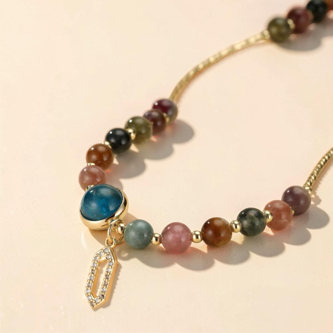 Bracelet Tourmaline Deux Tours – Symphonie de Lumière