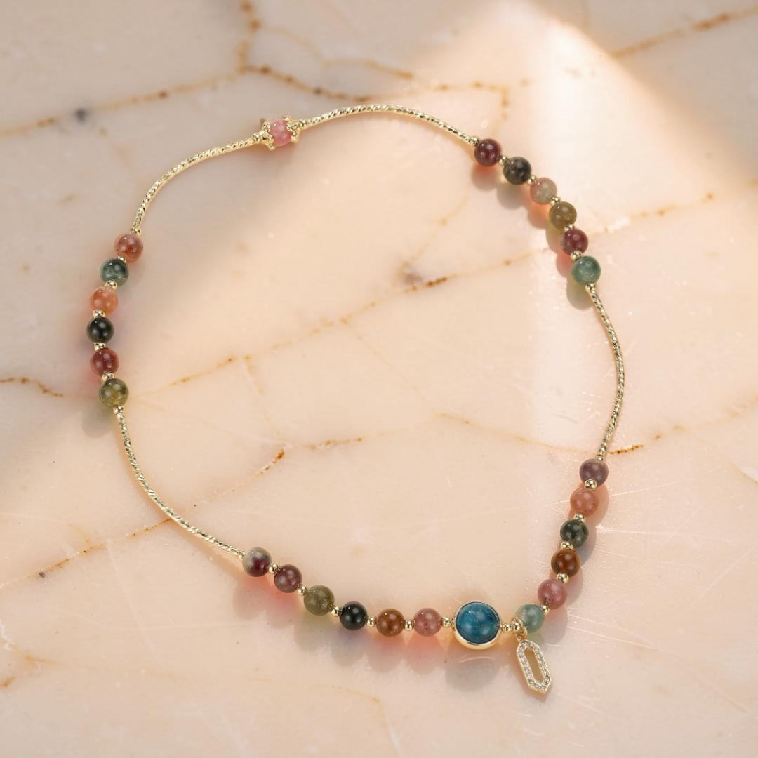 Bracelet Tourmaline Deux Tours – Symphonie de Lumière