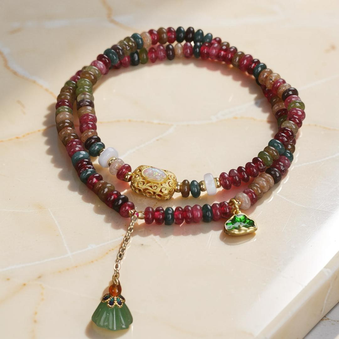 Bracelet Tourmaline Lotus – Éveil Spirituel